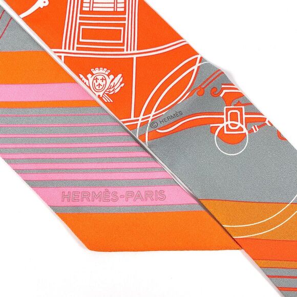 Hermes Silk Ex Libris Twilly Scarf - Picture 3 of 6